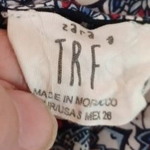 Zara SM Paisley Ruffled Layered Tank‎ Small S Red Blue White - Picture 5 of 5